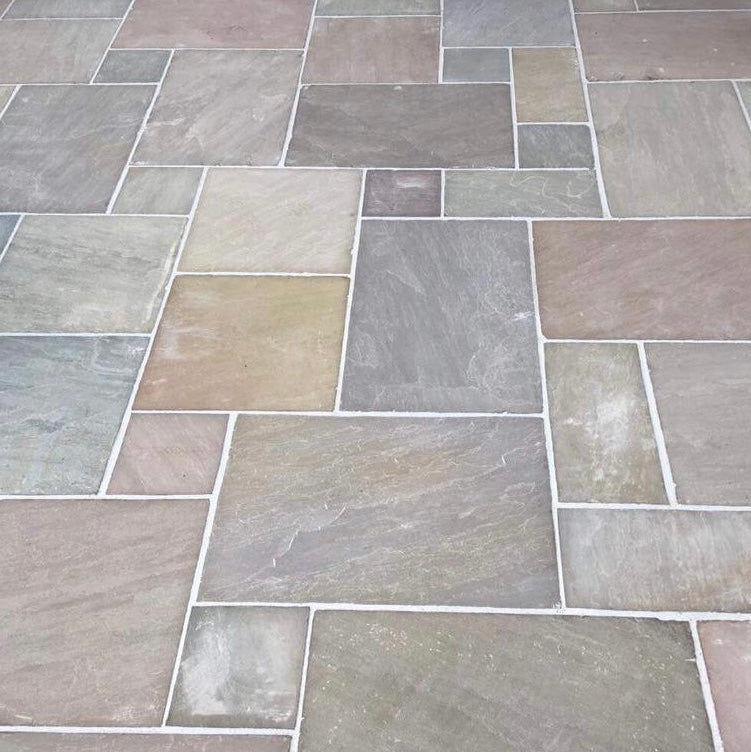 Raj Green Indian Sandstone Paving 15.3m2 Patio Kit