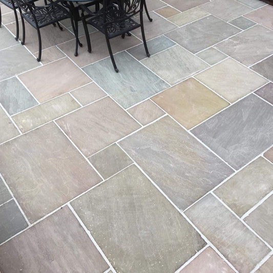 Raj Green Indian Sandstone Paving 15.3m2 Patio Kit